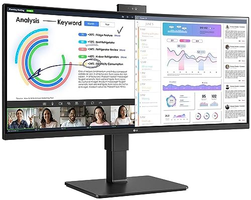 LG UltraWide LED-Monitor Curved 86,72 cm 34 3440 x 1440 UWQHD @ 60 Hz IPS 300 cd/m² 1000:1 HDR10 5 ms 2xHDMI DisplayPort USB-C Lautsprecher Schwarz