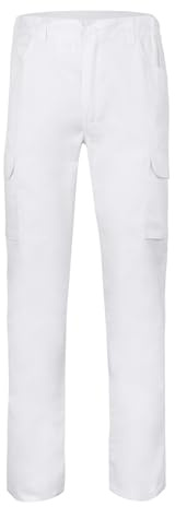 VELILLA Multitasche Pantaloni di utilità di lavoro Unisex Adulto, bianco, 48