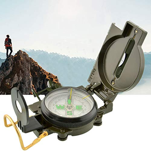 Kompass Wanderkompass Militär Marschkompass Tragbarer Kompass Taschenkompass Peilkompass Militärkompass Multifunktioneller Handkompass Compass mit Tragschlaufe für Camping, Wanderung, Outdoor Aktivitä