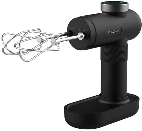 Cecotec Sbattitore Elettrico PowerTwist Battery. Fruste in Acciaio Inox, 50W, Mazza, Miscelazione e Impasto, Ricaricabile USB, 40 Min di Autonomia, 5 Livelli di Velocità e Funzione Turbo, Display LED
