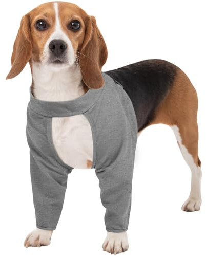 Kuoser Hundebody Nach OP für Vorderbeine, Ellenbogenbandage Hund Verstellbarer Hunde Nach Operationen Leckschutz (Grau, M)