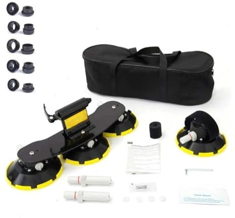 ATATKRT Portabicicletas for Techo de Coche, portabicicletas con Ventosa de vacío, de aleación de Aluminio, con 5 adaptadores for la mayoría de Las Bicicletas.