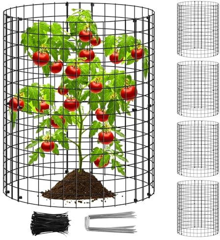 VUKHWX Lot de 15 cloches de protection contre les animaux - Antirouille - Cage de protection pour plantes de jardin avec piquets et attaches en maille métallique - 30,5 cm