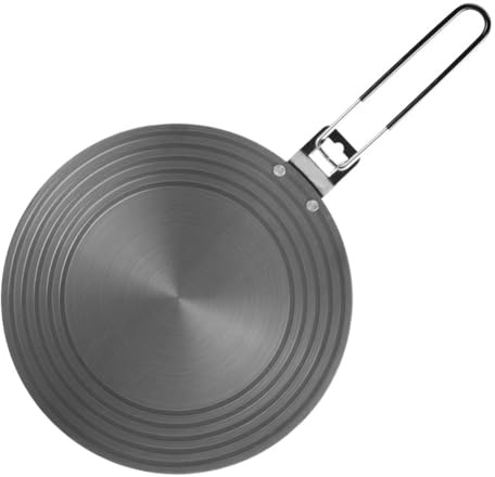Induktion Adapterplatte 24 cm, Hitze Diffuser, Induktionskochteller Adapter mit abnehmbarem Griff, Wärmeverteilerplatte, Induktionsadapterplatte für Kaffeemaschinen und Kochutensilien