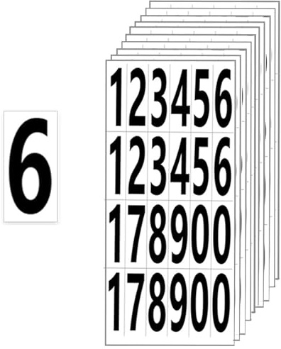 240 Autocollants Chiffres Noirs 76 mm - Adhésifs Vinyle Imperméable pour Intérieur et Extérieur - Numéros Autocollants pour Boîtes aux Lettres, Organisation et Signalétique