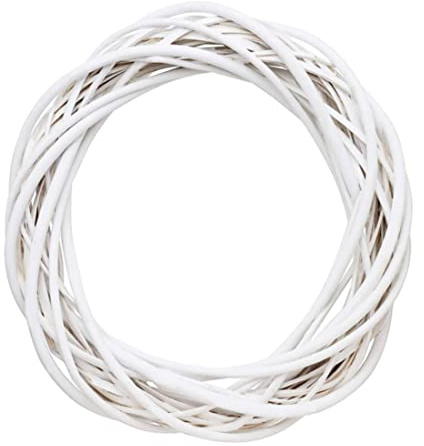 Corona de Mimbre de 30 cm con Forma de Corona de Vid Natural para Manualidades, Base de Guirnalda de Vid, Anillo de de ratán para arreglos Florales, Navidad y decoración