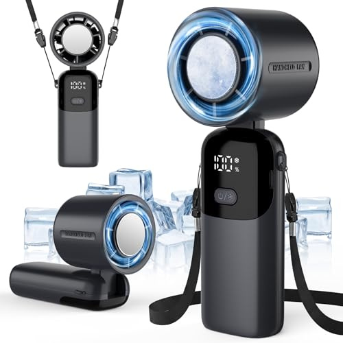 Ventilador Portátil, 2026 Enfriamiento de Ventilador de Mano,1-100 Velocidad,3600mAh Ventilador USB Recargable,Hasta 12H, Plegable 90° 4-en-1 Ventilador Pequeño Silencioso para Camping,Viajes,Exterior
