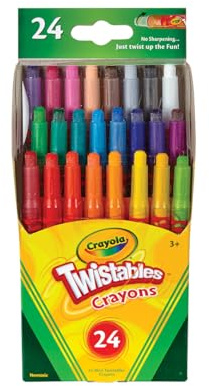 CRAYOLA 24ct Mini Twistables Crayons, Acrylic, Multicolour, 8.89x18.28x3.04 cm