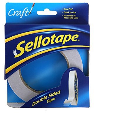 Sellotape Double Sided Tape, Strong Double Sided Tape for Everyday Use, Mounting, Arts & Crafts, Easy to Use Double Sided Sticky Tape with Solid Grip & Easy Peel, 12mmx33m
