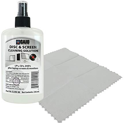 Caig Disc and Screen Cleaning Solution w/Microfiber Cloth