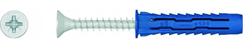 Rawlplug 4 All-08065 + 5080 Chevilles universelles en Nylon de 8 mm et vis 8 x 65 mm (50 pièces)
