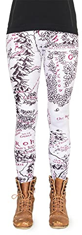 cosey - Farbige Motiv Leggings (Einheitsgröße) - (Antike Karte)