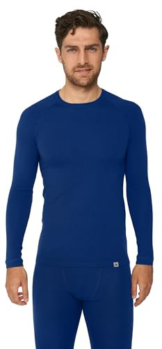DANISH ENDURANCE Merino Wool Thermal Top for Men, Midweight 180 GSM, Navy, M