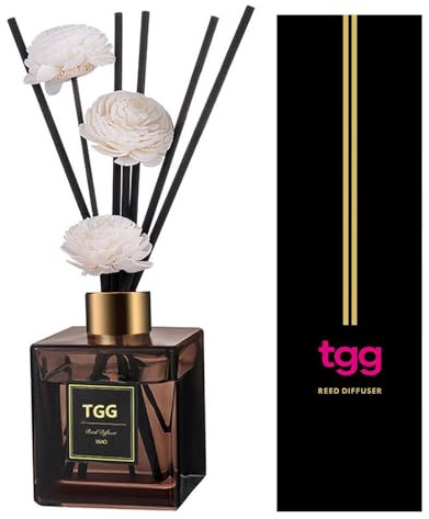 Reed Diffuseur Set, 200ml(6.7oz) Lavande Jasmin Parfums Aromatherapy Batonnets, Diffuseur Roseaux d'huiles d'Arôme Essentielles pour Maison Hôtel Spa (Jasmine)