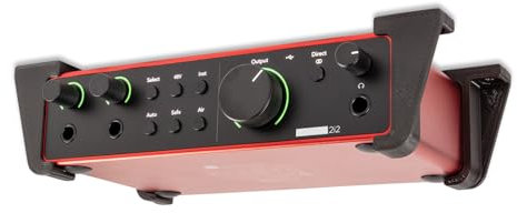 P3D-LAB TuneGrip Desk Mount for Focusrite Scarlett 2i2 4th Gen Bracket Black: A Perfectly Sized, Strong, & Secure Home for Your Audio Interface - 3 Years Warranty - Made in UK