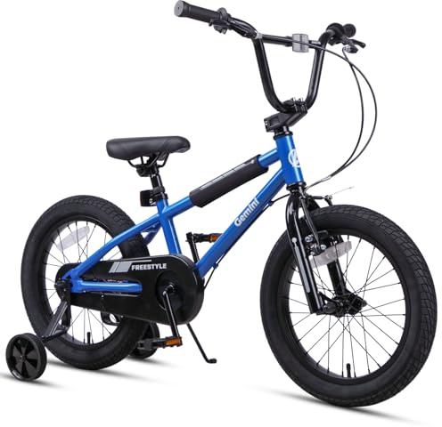 AVASTA 16 Zoll Kinderfahrrad für über 4 Jahre alte Jungen Mädchen Jugend BMX Style Fahrrad mit Glocke & Stabilisatoren & Kickstand, Himmelblau