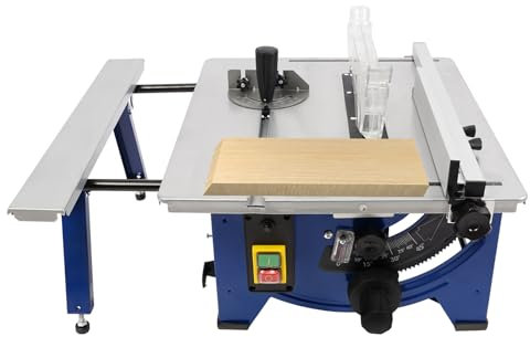8 tums bordscirkelsåg med utdragbar arbetsplattform, Ø 210 mm, 24-tandad sågskiva, justerbar höjd och vinkel, 1 200 W, sågbladslyftningsområde 0,1–45 mm, bordscirkelsåg för