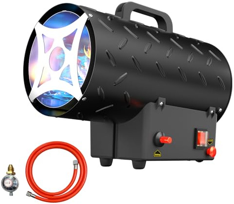 15kW Propane Space Heater,51180 Btu/hr Industrial Gas Fan Heater Portable Workshops Heater Heat Gas Radiant Hot Air Blower Mechanical Switch Piezo Ignition