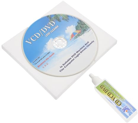 FIXOSHEE Multifunctional Cd Cleaning Kit with Cleaning Disc and Liquid for Dvd Vcd Players Removes Dust and Fingerprints Enhances Playback Performance Extends Device Lifespan Maintenance