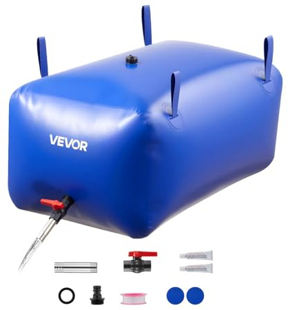 VEVOR ​Vejiga del Almacenamiento de Agua con Válvula, Bolsa de Agua Portátil y Plegable, Resistente a Fugas, para Autocaravanas, Camiones, Uso en Exteriores (Azul, 240L)