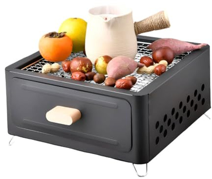 Portable Charcoal Barbecue Grill Tabletop Smoker for Outdoor Camping Home & Parties Compact Black BBQ Tool for Perfect Grilling Experience