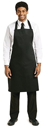 Whites Chef's Bib Apron Kitchen Cooking and Barbecue for Men and Women | Black | Polycotton | Size: 965(L) x 711(W)mm | A279