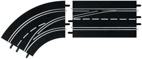 Carrera 30363 Left Curve Lane Change Out to in Track Section add on Expansion Accessory Part Compatible with Digital 132 and 124 Slot car Tracks