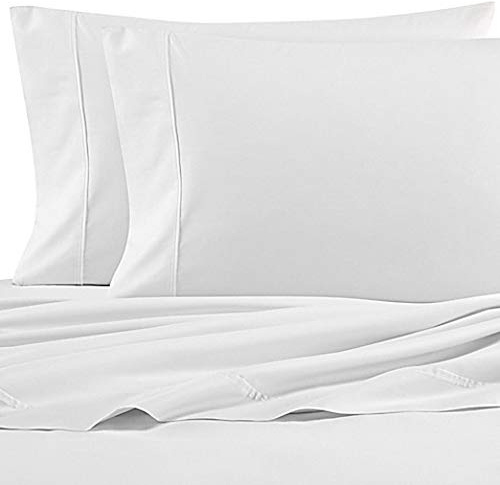 Nautica - Queen Sheet Set, Cotton Percale Bedding Set, Crisp & Cool, Lightweight & Breathable (White, Queen)