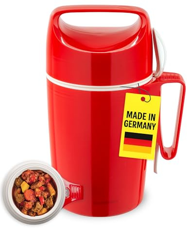 ROTPUNKT Speisegefäß 850 DIRK 0,85 l | BPA frei | Glaseinsatz | hochwertig | crazy red