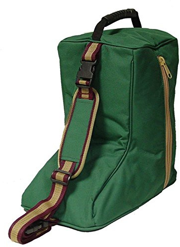 Tahoe Tack Triple Layer Padded Western Boot Carry Bag, Green/Gold Trim