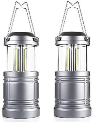 2 Pack LED Camping Lantern ,Battery Powered Hanging Lanterns - Survival Kit for Hurricane, Emergency, Storm, Power Outage