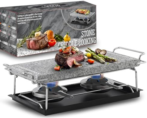 Artestia cooking stones for steak,Sizzling Hot Cooking Stone Griller with dual Rechauds