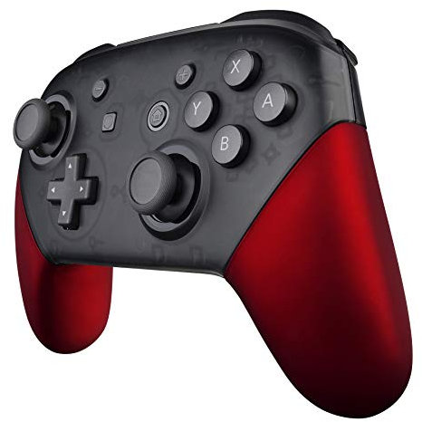 eXtremeRate Griff Case Shell für Nintendo Switch Pro, Matt DIY-Ersatz Grips Hülle Schale Gehäuse Ersatzteile für Nintendo Switch Pro Controller(Rot)-KEIN Controller