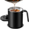 Chihee Oil Pot de graisse pour bidon de stockage en acier inoxydable avec bidon de 2 litres en Couvercle anti-poussière pour tamis à mailles fines Plaque antidérapante stockage d'huile de friture