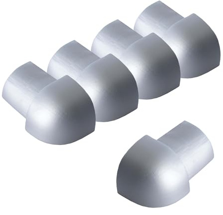 Dalsys 5x ytterhörn för kakelprofil 12,5mm, kvartscirkelprofil aluminium (anodiserat) silver matt