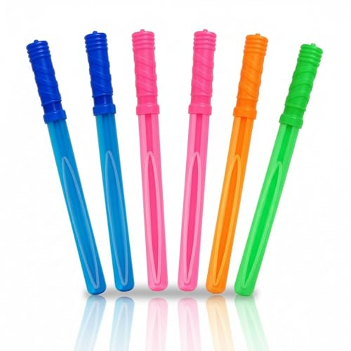 alldoro 60628 Bubble Party Épée pour Bulles de Savon Lot de 6, bâton de Bulles de Savon 120ml de Solution savonneuse, bâton XXL d'env. 37 cm, Enfants à partir de 36 Mois & Adultes