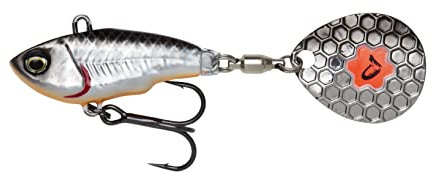 Savage Gear Fat Tail Spin sinkend - Jig Spinner, Größe/Gewicht/Farbe:5.5cm / 9g / Dirty Silver