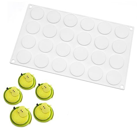 Chokladform i silikon, kakform, 15 hål rund form fondant kakverktyg, tårtdekoration (rund G_11,84 x 6,84 x 0,32 tum)