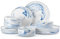MALACASA Dinner Set for 4, 12 Pieces Porcelain Plates and Bowls Sets Dinnerware Sets Chip Resistant Ceramic Dish Set Service for 4, Marble Blue, Series Luna