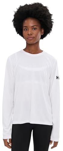 Helly Hansen Women's W HH Tech Crew Ls 2.0, White, M