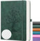 ZXHQ B5 Bullet Dotted Journal Notizbuch, 150gsm dickes Papier, 256 Seiten, Punktraster-Hardcover, Lebensbaum-Design, feine Innentasche - 19.5 × 25.5cm Dunkelgrün