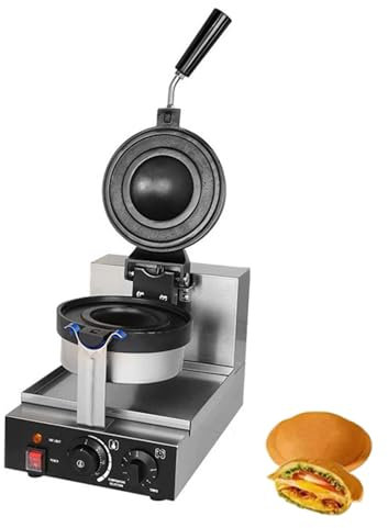 GAENZA Macchina Elettrica per Cialde di Hamburger, Pressa Commerciale per Hamburger, Pressa per Gelato, Piastre Antiaderenti, Controllo del Tempo E della Temperatura,02