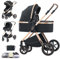 Shineey Kinderwagen 3 in 1,Faltbarer Kinderwagen Set,Reisesysteme kinderwagen 3 in 1 kinderwagen komplettset Neugeborener Tragbarer Mit Höhenverstellbarer Rahmen Aluminiumlegierung
