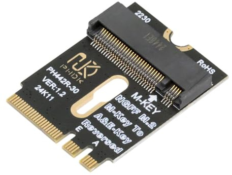 NFHK Adattatore per scheda di estensione M.2 (chiave A+E) 2230MM a NVME M-Key per scheda madre Estensione porta disco rigido SSD NVME 2230/2242/2260/2280MM