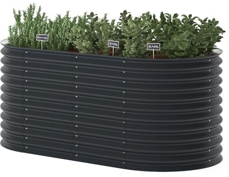 OK-Living Hochbeet, Anthrazit, 200 x 100 cm, zur Aufzucht und Anzucht von Gemüse und Kräutern