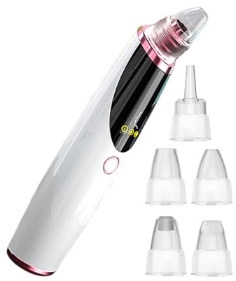 Remover Vacuum, Electric Pore Cleaner, Adjustable Suction Extractor Tool, 16.6cmx5.49 Inches 5 Head Deep Cleansing Device for All Skin Types Men Women Facial Care Routine
