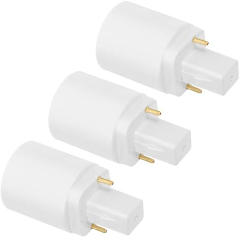 DOITOOL Convertitore Adattatore Lampadina G24d a E27 2 Pin, 3 Pezzi, Base Lampada in Rame Nichelato, Installazione Sicura e Comoda per Uffici e Negozi
