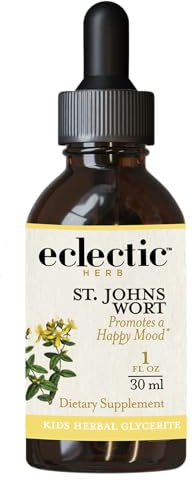 ECLECTIC INSTITUTE Kids Herbs - St. John's Wort, Black Cherry Flavor | Herbal Health Supplement, Promotes a Positive Mood | 1 fl oz (30 ml)