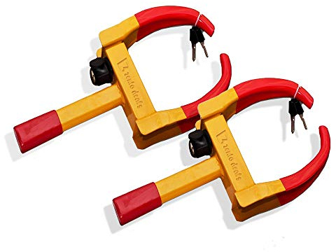 Zento Deals 2 Pack Security Tire Clamp - Premium Quality Heavy Duty Anti- Theft Vehicle Wheel Lock Universal Fit Most Vehicles Trailers SUV ATV’s Motorcycles Golf Cart