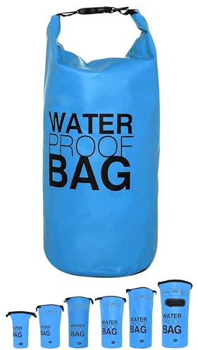 DonDon vattentät Outdoor Dry Bag säck packpåse med remmar skydd mot vatten torrpåse för dina värdesaker och föremål ljusblå 30 liter